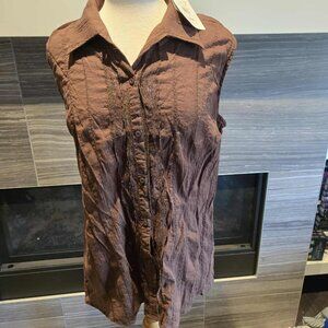 Cherokee Sleeveless Button-Front Blouse – Size 1XL – NWT